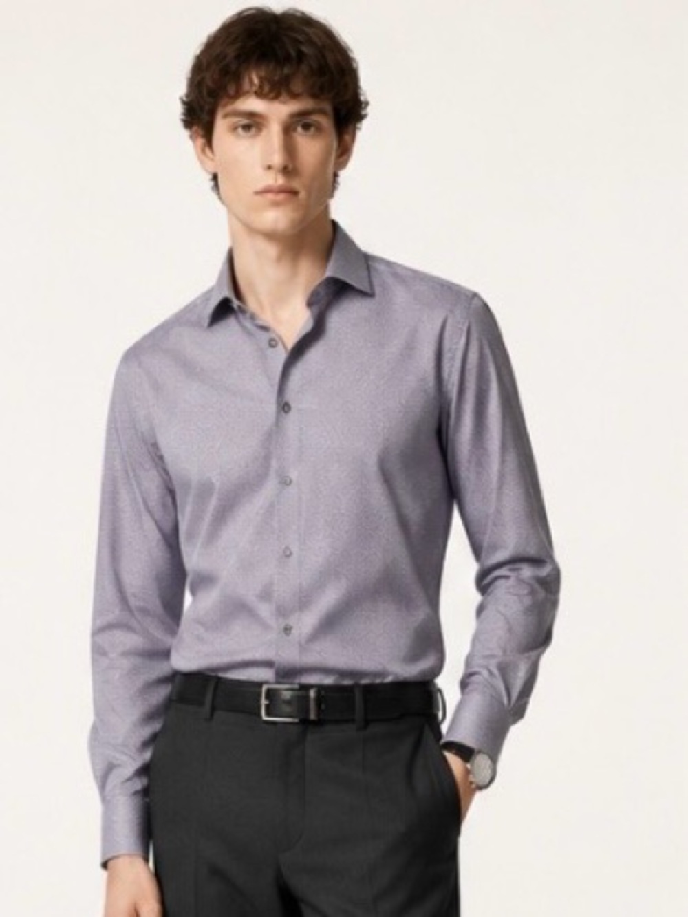 JOHN VARVATOS USA Men’s Button Down Shirt Purple Geometric 15.5”